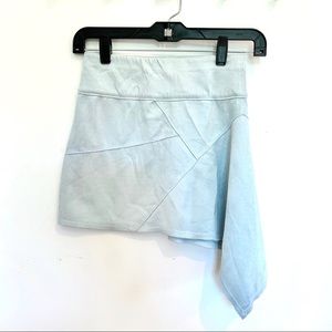 Free People Suede Mint Blue Mini Skirt